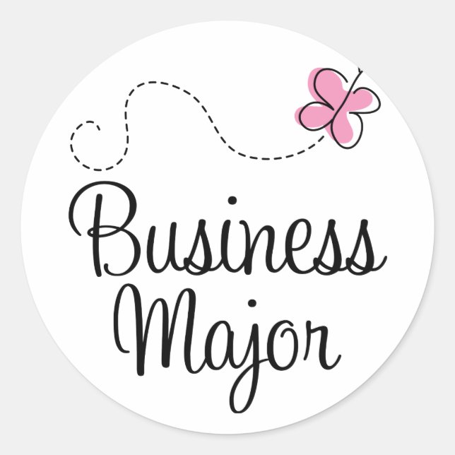 Cute Business Major Classic Round Sticker (Front)
