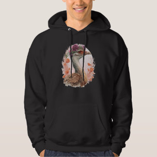 Cute Bustard Bird Watching Flower Crown Floral Bir Hoodie