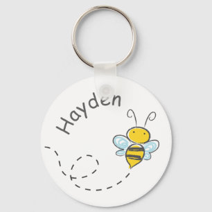 Cute Busy Bee Personalised Keychain