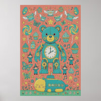 Cute Busy Teddy Bear Illustration