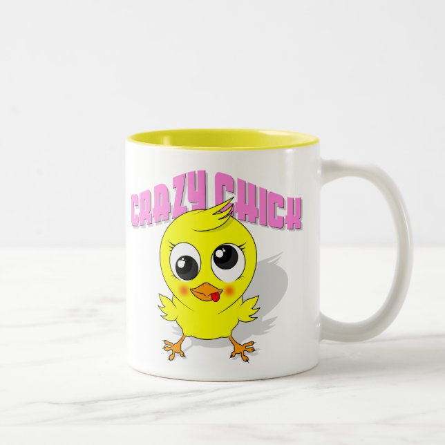 Cute but Crazy Chick Two-Tone Coffee Mug (Right)