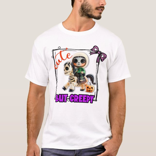 Cute But Creepy Ghoul Happy Halloween Scary Ghost  T-Shirt (Front)