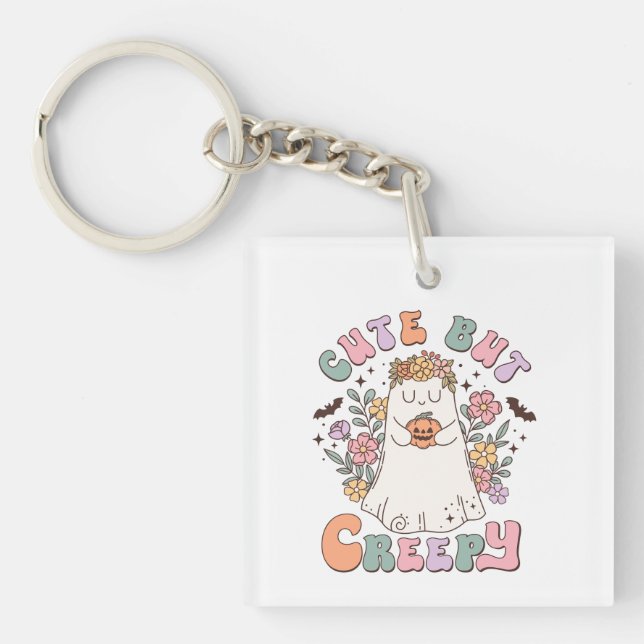 Cute But Creepy Halloween Key Ring (Front)