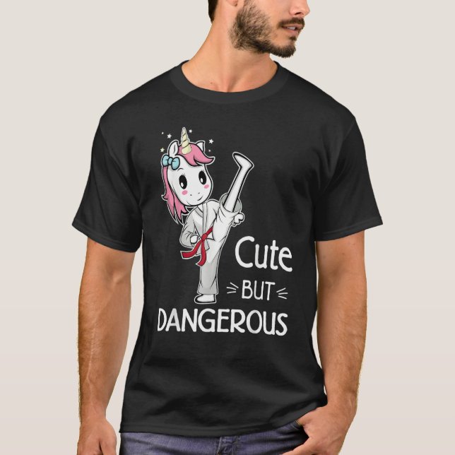 Cute but Dangerous Brazilian Jiu Jitsu Red Belt Un T-Shirt (Front)