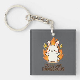 Cute but Dangerous Bunny Kawaii Keychain