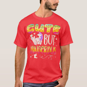 Cute but Dangerous for a funny unicorn Taekwondo F T-Shirt