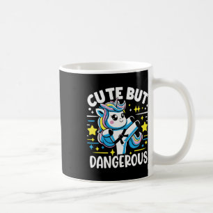 Cute But Dangerous Funny Cool Karate Unicorn Girl Coffee Mug