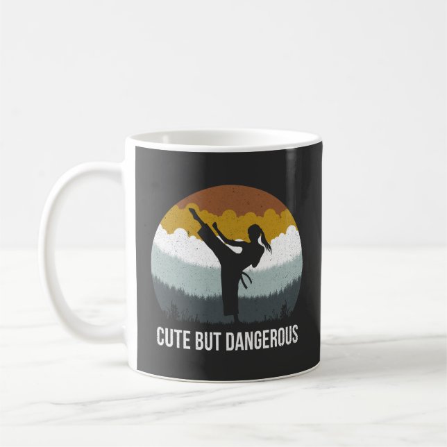 Cute but Dangerous - Karate Taekwondo Karate Girl  Coffee Mug (Left)