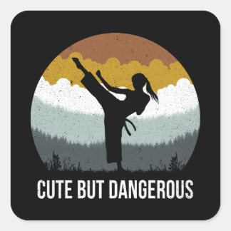 Cute but Dangerous - Karate Taekwondo Karate Girl  Square Sticker