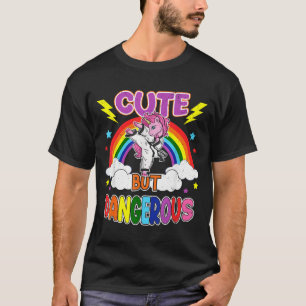 Cute but Dangerous Karate Taekwondo Unicorn Girl T-Shirt