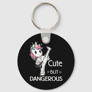 Cute but Dangerous Karate Taekwondo Unicorn Karate Key Ring