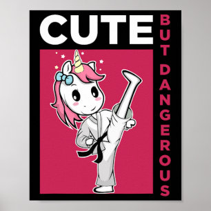 Cute But Dangerous Karate Taekwondo Unicorn Karate Poster