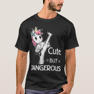 Cute but Dangerous Karate Taekwondo Unicorn Karate T-Shirt