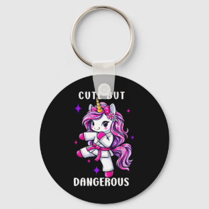 Cute But Dangerous Magical Unicorn Karate Taekwond Key Ring