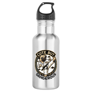 Cute But Dangerous Pug Dog Karate Kick_1 532 Ml Water Bottle