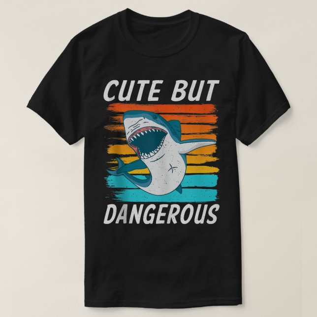 Cute but Dangerous Shark  T-Shirt (Design Front)