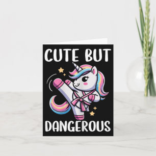 Cute But Dangerous Unicorn Karate Girl Taekwondo Card