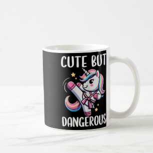 Cute But Dangerous Unicorn Karate Girl Taekwondo Coffee Mug