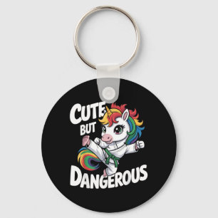 Cute But Dangerous Unicorn Martial Arts for Kids Key Ring