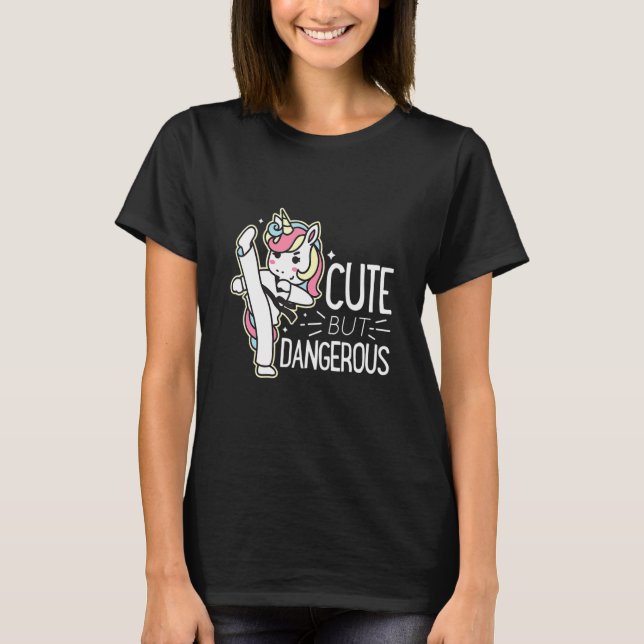 Cute But Dangerouss Karate Taekwondo Funny For Men T-Shirt (Front)