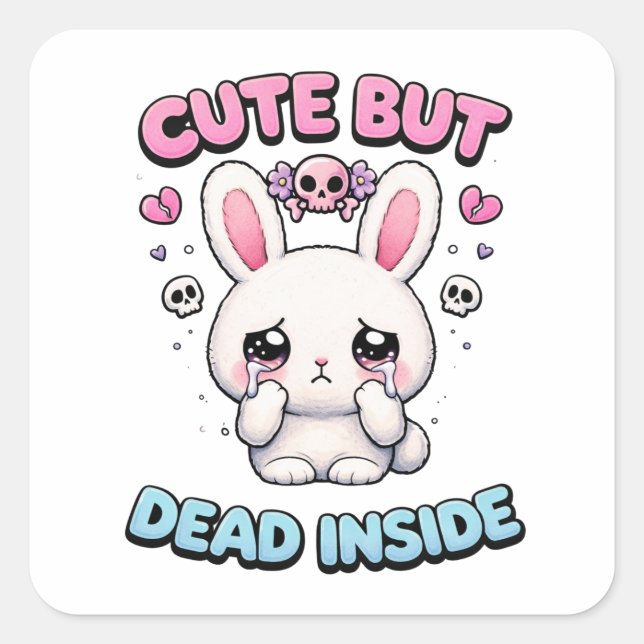Cute but Dead Inside Bunny Sticker (Front)