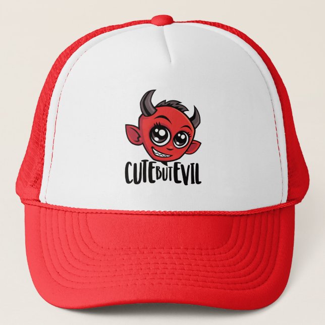 Cute But Evil Trucker Hat (Front)