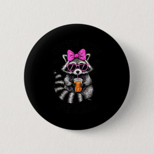 Cute But Feral Funny Colorful Racoon With Sungles  6 Cm Round Badge