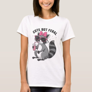 Cute But Feral – Funny Raccoon Humor T-Shirt