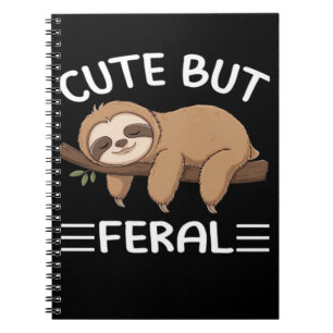 cute but feral funny sloth for animal lover men wo notebook