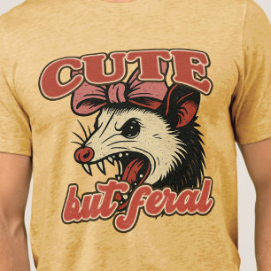 Cute But Feral Possum: Vintage Sarcastic Humour Tri-Blend Shirt
