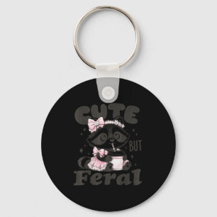 Cute but feral raccoon funny animal meme teen girl key ring