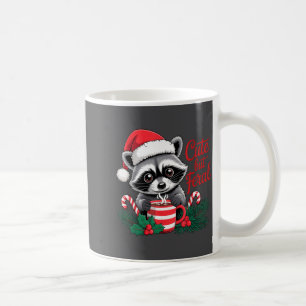 Cute But Feral Raccoon With Santa Hat Xmas Cute Ch Coffee Mug