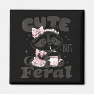 Cute but feral racoon funny animal meme teen girl magnet