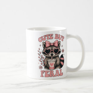 Cute But Feral Racoon Sungles Funny Meme Summer  Coffee Mug
