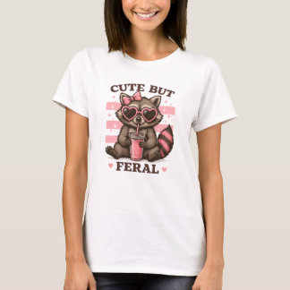 Cute but Feral Racoon T-Shirt – Funny Kawaii Anim