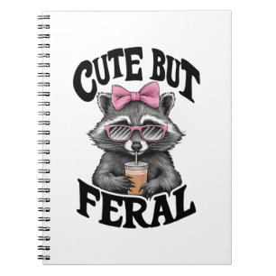 Cute But Feral Racoon With Sunglasses Racoon Notebook