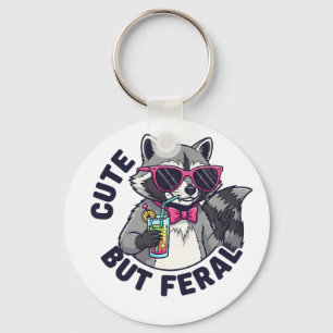 Cute But Feral Trash Panda Racoon  Key Ring