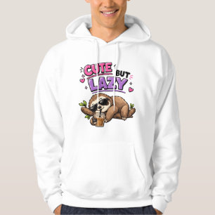 Cute but lazy sloth with iced coffee hoodie
