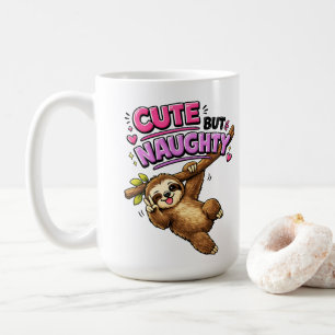 Cute but naughty sloth coffee mug
