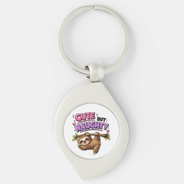 Cute but naughty sloth key ring (Front)