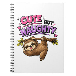 Cute but naughty sloth notebook