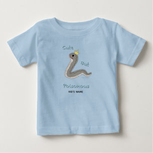 Cute But Poisonous Custom Name Colour-Block Toddle Baby T-Shirt