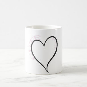 Cute but Psycho Black Heart Pink Font Coffee Mug