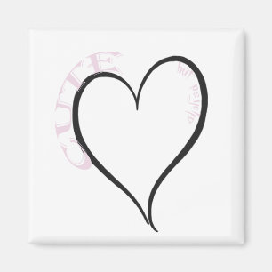 Cute but Psycho Black Heart Pink Font Magnet
