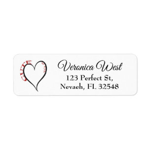 Cute but Psycho Black Heart Red Font Return Address Label