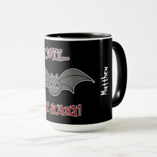 Cute but Scary Bat Add your Name Mug