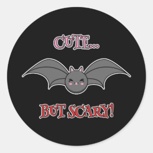 Cute but Scary Bat Classic Round Sticker