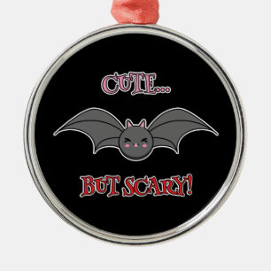Cute but Scary Bat Metal Ornament