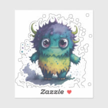 Cute But Scary Cartoon Monster Design Sticker