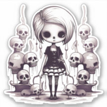 Cute but Scary Cartoon Zombie design Sticker